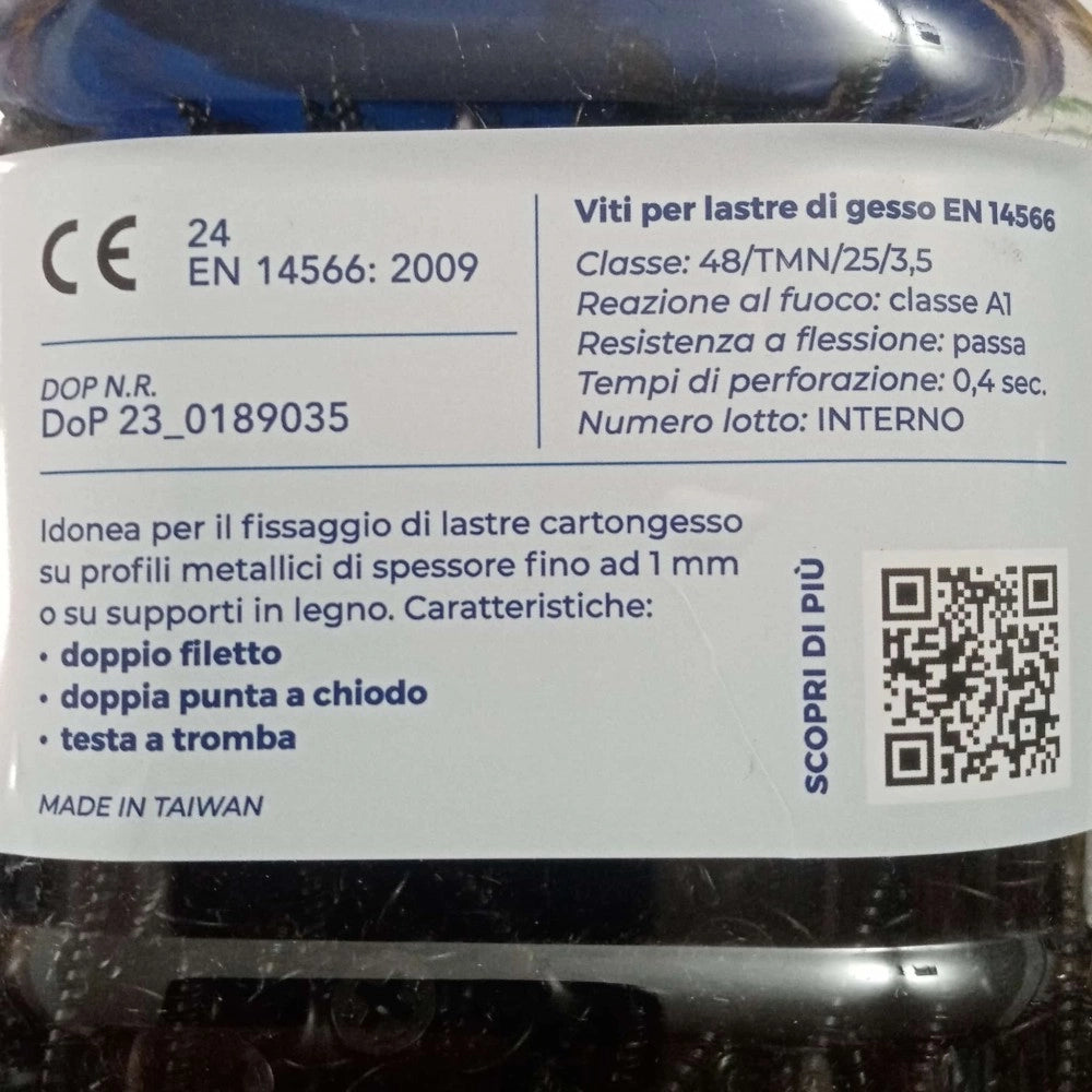 Vite premium autofilettante per cartongesso 3,5x25mm - 2000pz