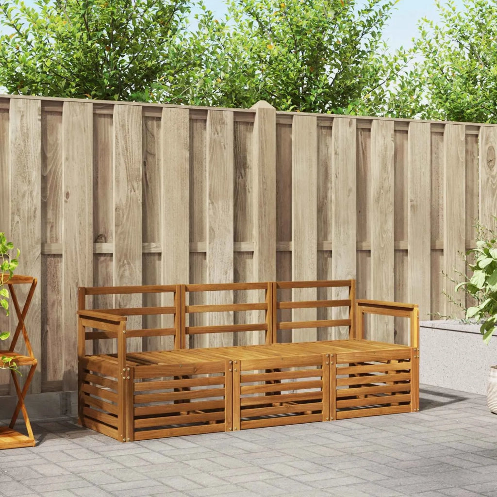 Set divani 3 pcs Naturale Legno di Acacia Massello
