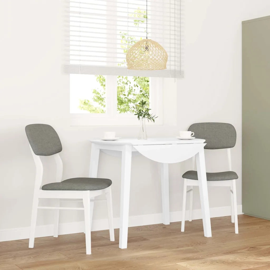 Sedie da Pranzo con Cuscini 2 pz | Sedie da cucina Bianco Legno Massello di Hevea