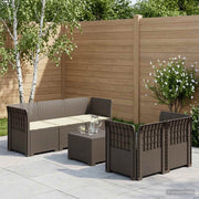 Divano da Giardino 5 Posti con Cuscini Stile Rattan PP 3443902