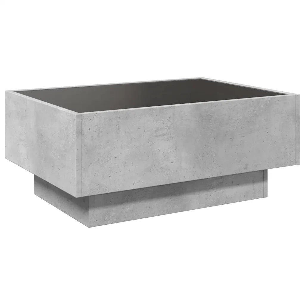 Tavolino salotto | Tavolino da caff¨¨ | Tavolino da Soggiorno con LED Grigio Cemento 70x50x30 cm Multistrato
