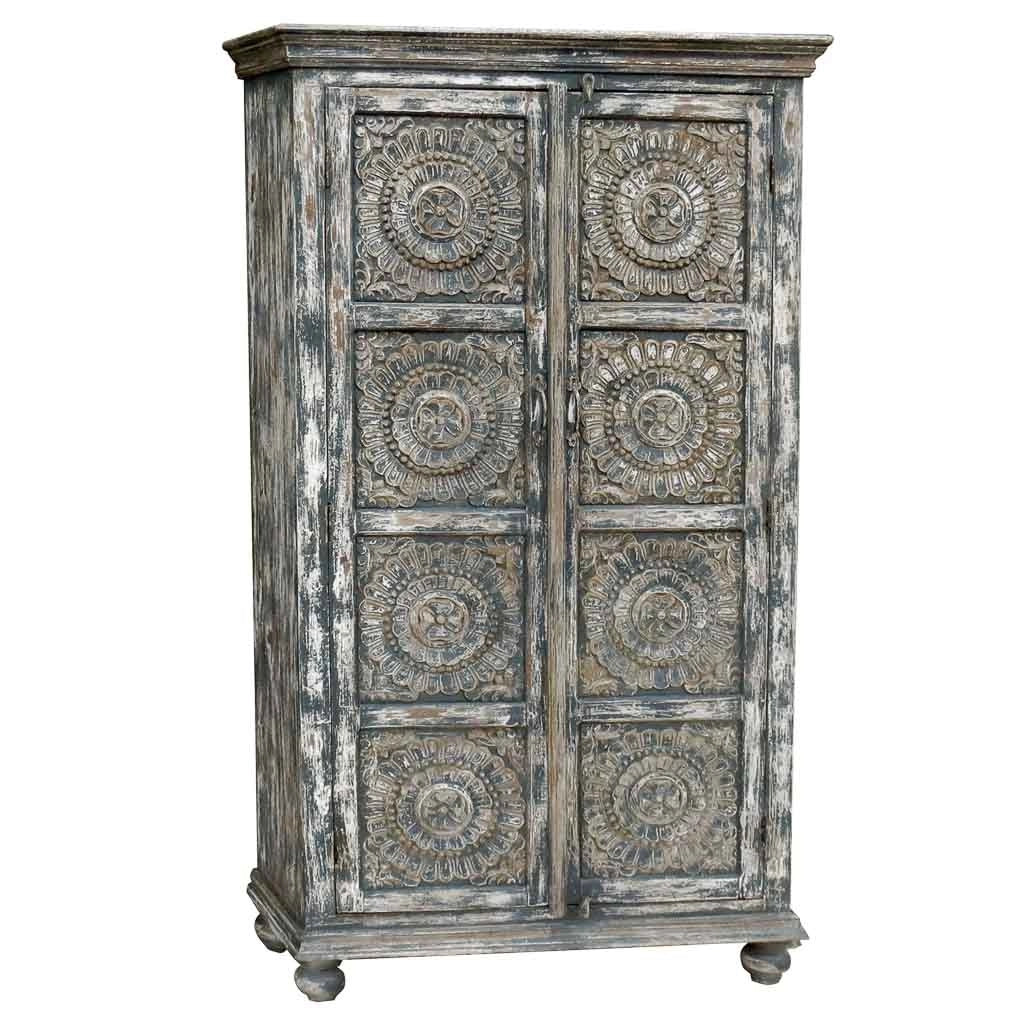 Armadio in legno grigio artigianale 100x41x183h cm