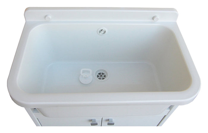 Mobile Lavanderia in PVC 54x26x80 cm 2 Ante per Interno ed Esterno Forlani Clear Bianco