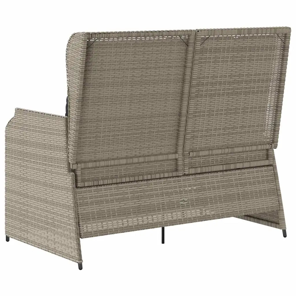 vidaXL Panchina da giardino con cuscino Grigio chiaro Poly Rattan