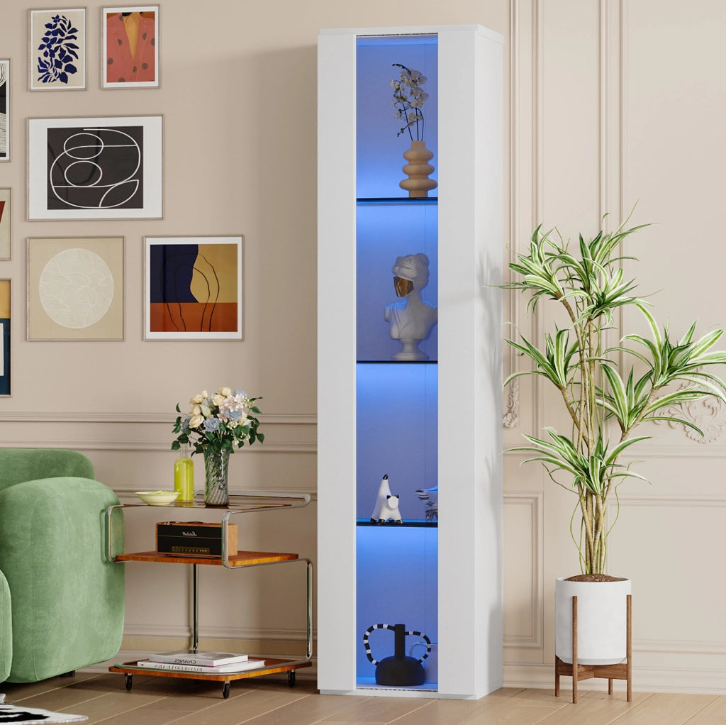 Vetrina bianca con LED multicolore e controllo tramite app