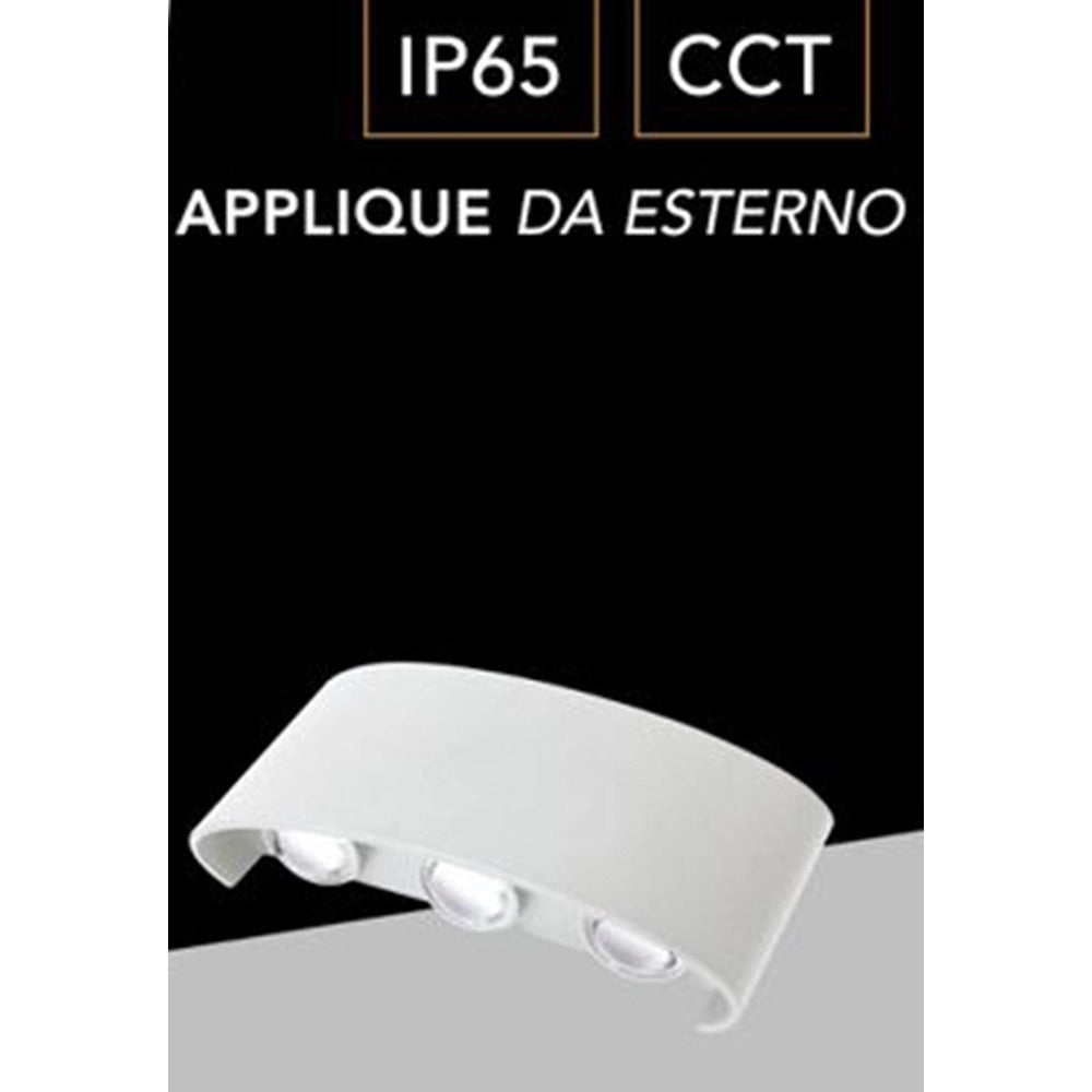 Trade Shop - Applique Lampada Led Da Muro Doppia Emissione Luminosa 16w Luce Selezionabile Cct Es68-3c - Bianco