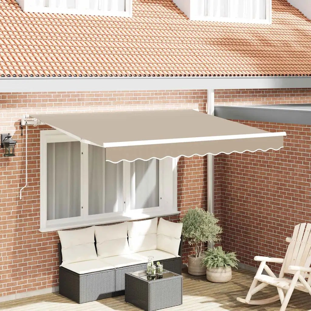 Tenda da Sole | Tenda Retrattile Beige 350 x 200 cm Tessuto