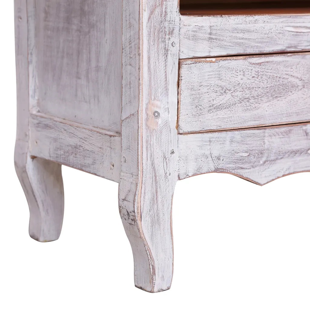 Mobile Porta TV 120x30x40 cm Bianco in Legno Massello di Mogano 283902
