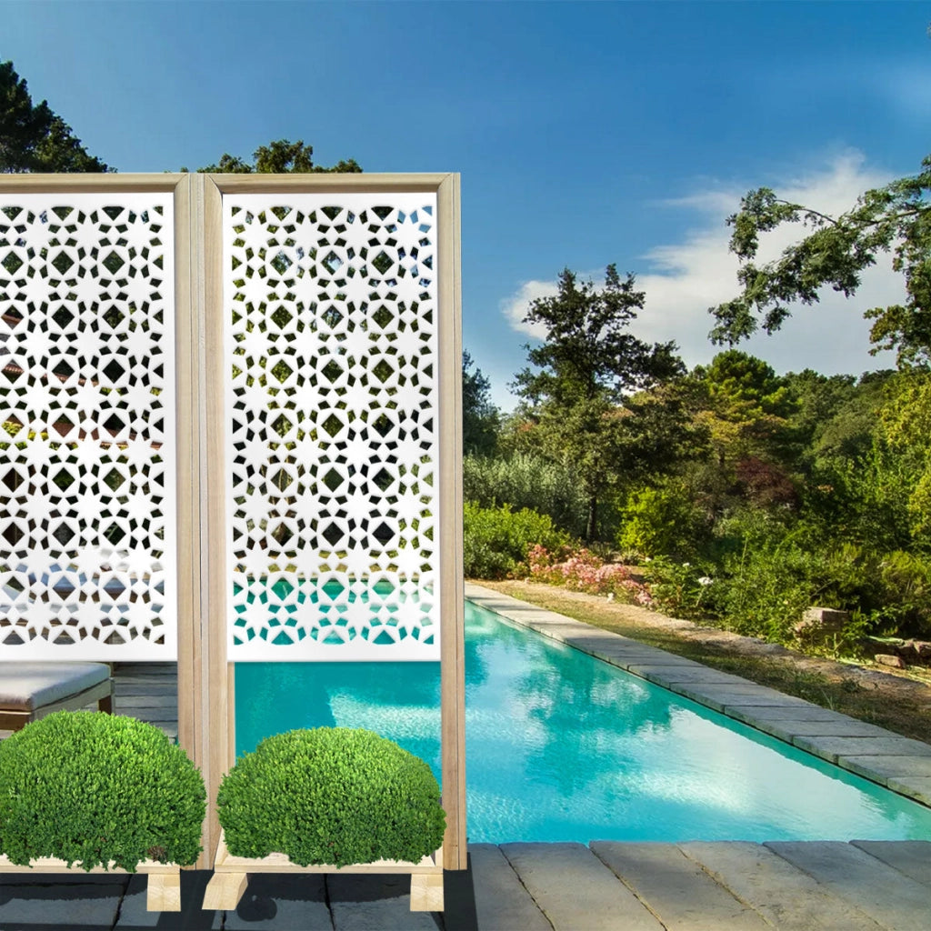 PSYCHEDELIC - Separè - Paravento modulabile - 70x190cm - in Legno e PVC Colore: bianco