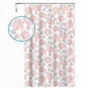 Trade Shop - Tenda Per Doccia Vasca Da Bagno 12 Ganci Stampa Fiori Rosa Grigi 180x200cm 87575 -