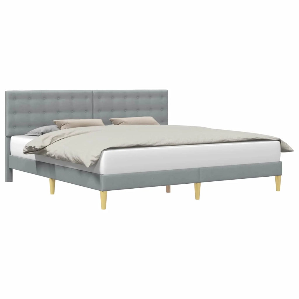 Struttura del letto Grigio Chiaro 200 x 200 cm Tessuto 42027815