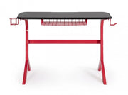 Scrivania Gaming 118x65x76 cm Gaming in MDF Rosso-Nero
