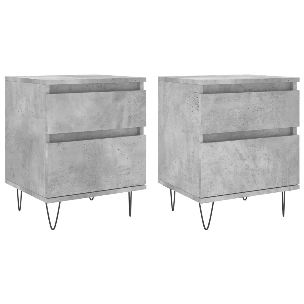 Comodini 2pz Grigio Cemento 40x35x50 cm in Legno Multistratocod mxl 128226