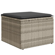 Sgabello Giardino e Cuscino Grigio Chiaro 55x55x37cm Polyrattan CFW8162425