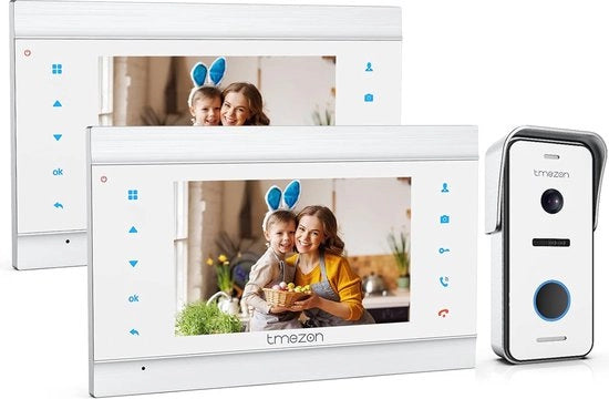 Intercom con Telecamera - 2 Grande Paratie Interni, Professionale, HD, Visione Notturna & Impermeabile - Intercom con Telecamera e Sistema di Comunicazione