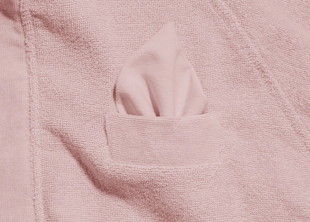 Accappatoio Con Cappuccio E Tasche In Spugna Mod. Joy Tinta Unita Rosa - S-M - Rosa
