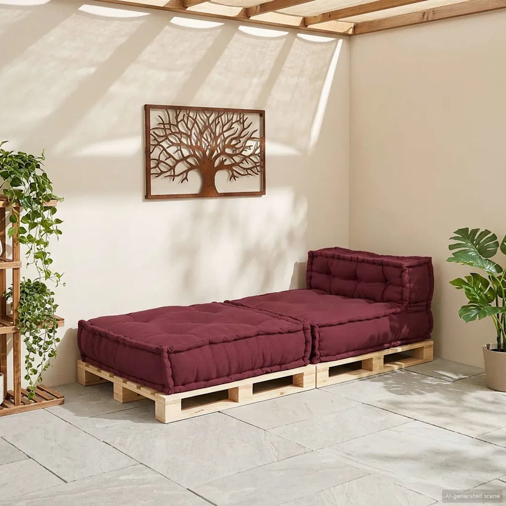vidaXL Pouf Modulare Marrone Rossiccio 70x70x54 in Tessuto