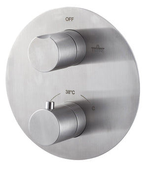 Rubinetto Miscelatore Monocomando Termostatico ad Incasso in Acciaio Inox Satinato Nilo