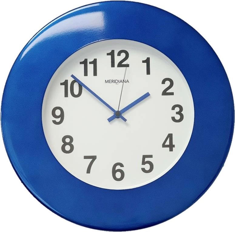 Orologio da Parete Cassa in Ferro Laccato Metallizzato Blu 35 cm