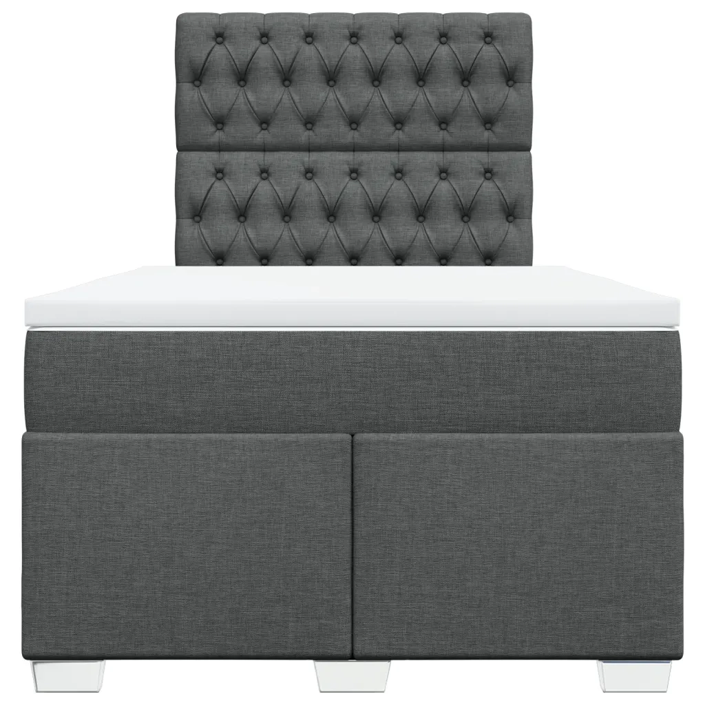 Giroletto a Molle con Materasso Grigio Scuro 120x190cm Tessuto