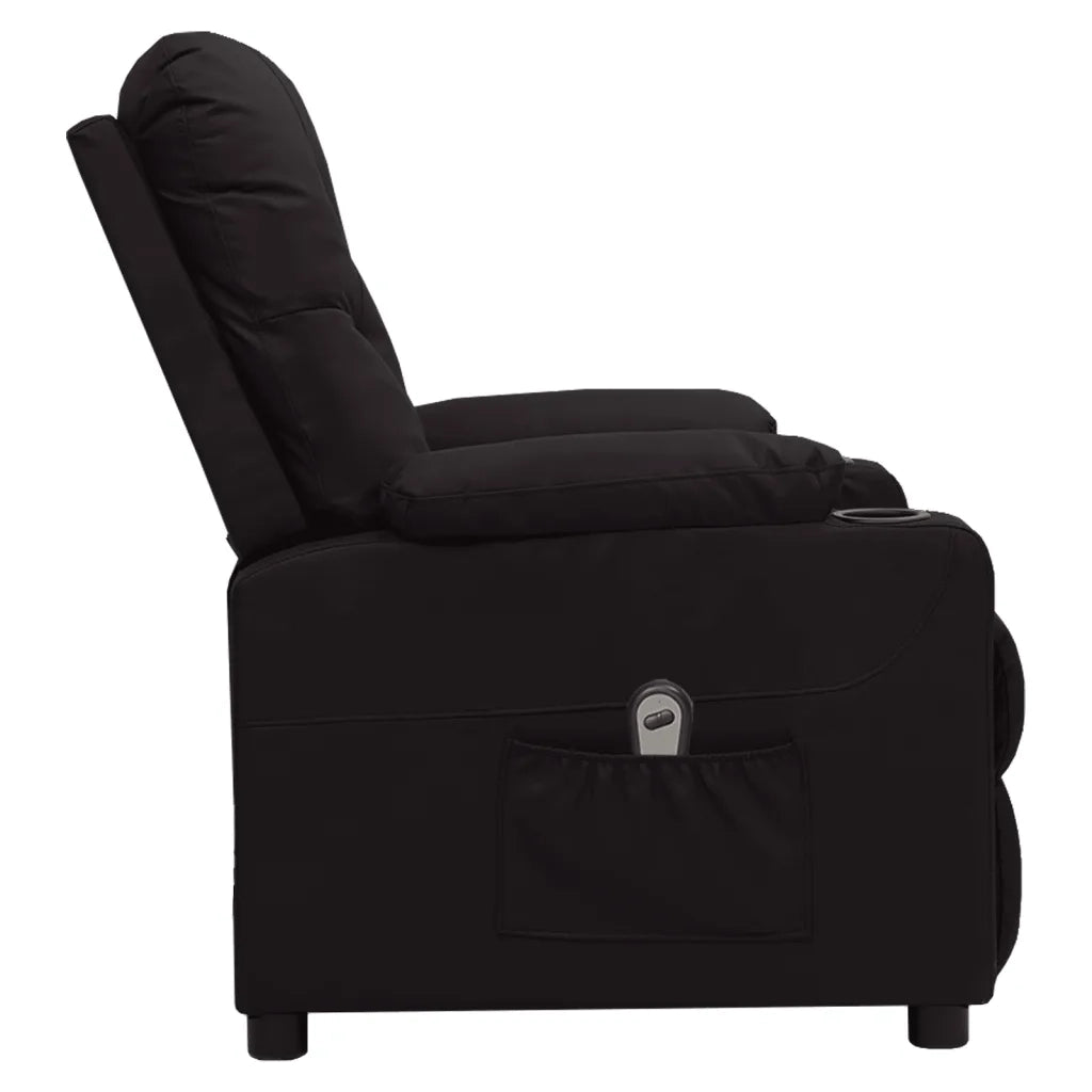 Poltrona Reclinabile Elettrica Nera in Similpelle 3098863