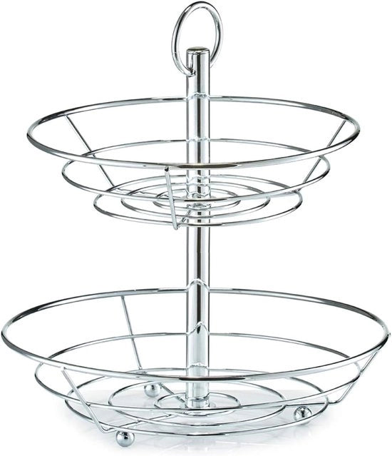 Frusta da frutta - Metallo argentato - 1 pezzo - 26 x 29 x 35 cm