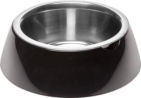 Dispenser Cibo e Acqua per Animali 0,5 L 17,1 Cm in Acciaio Nero