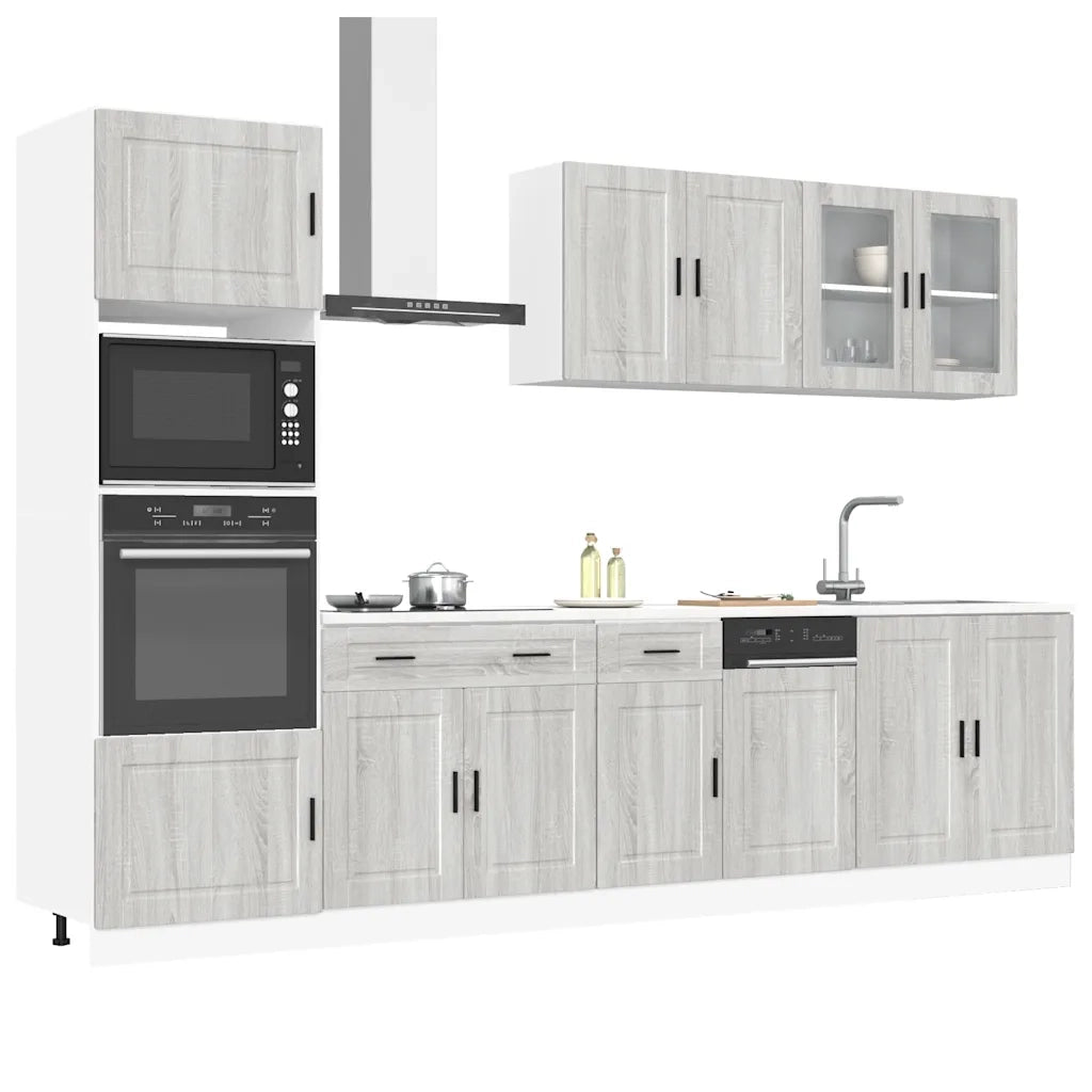 Set Mobili da Cucina 7 pz Kalmar Grigio Sonoma in Truciolato