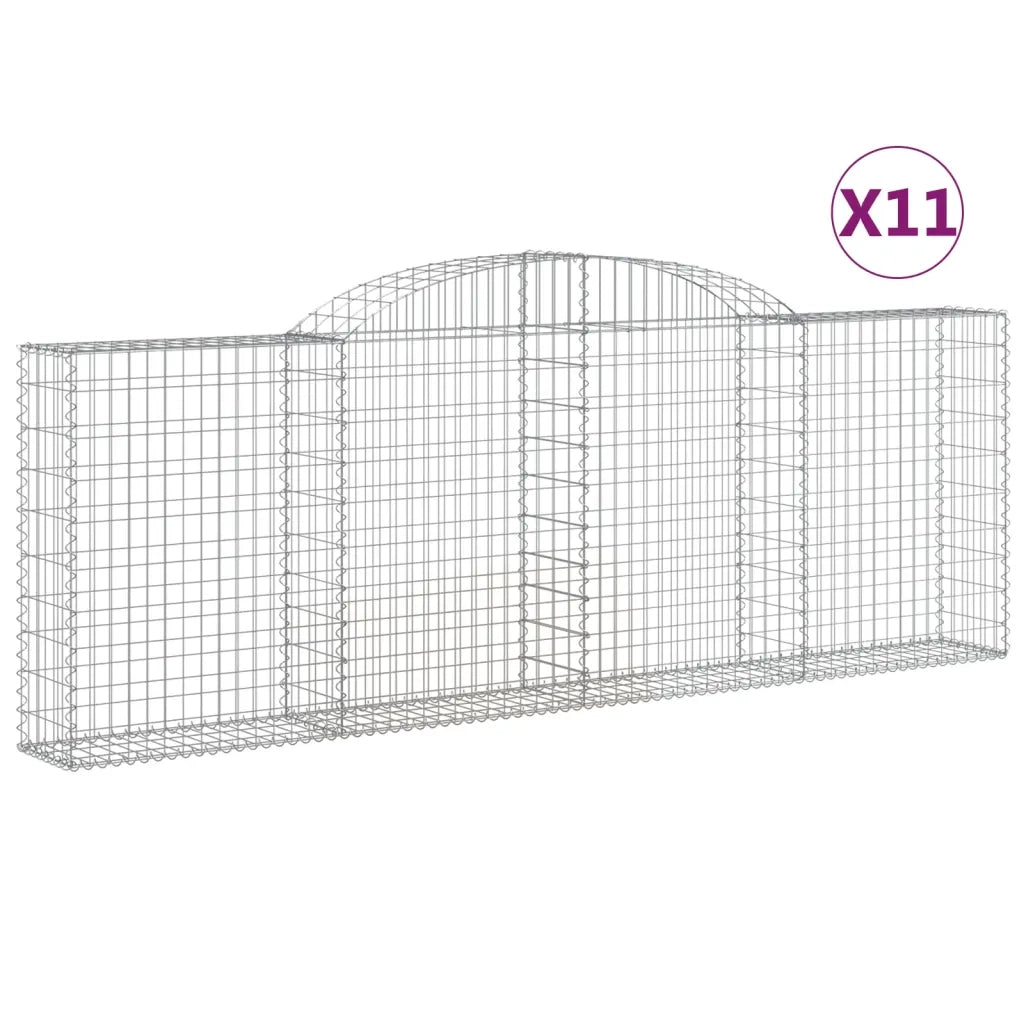 Cesti Gabbioni ad Arco 11 pz 300x30x100/120 cm Ferro Zincatocod mxl 124040