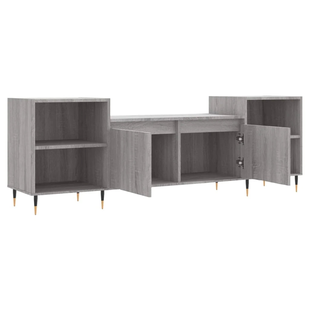 Mobile TV multimediale mensola TV credenza TV sala da pranzo soggiorno camera da letto Sonoma 160 x 35 x 55 cm legno ingegnerizzato grigio 02_0028423