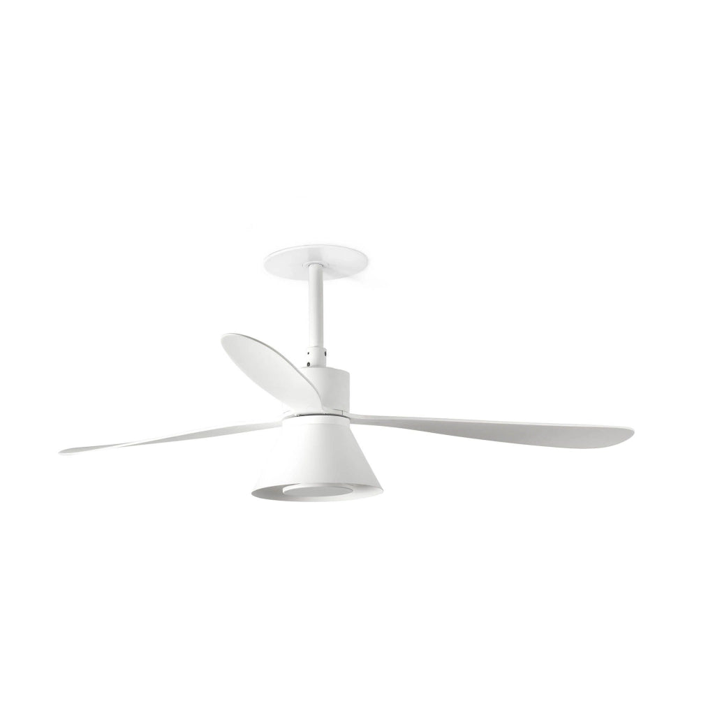 FARO Ventilatore a soffitto incasso Amelia Recess Ø1320 bianco opaco acciaio 3 pale motore DC 6 velocita funzione inversa modello FARO-33760R1T
