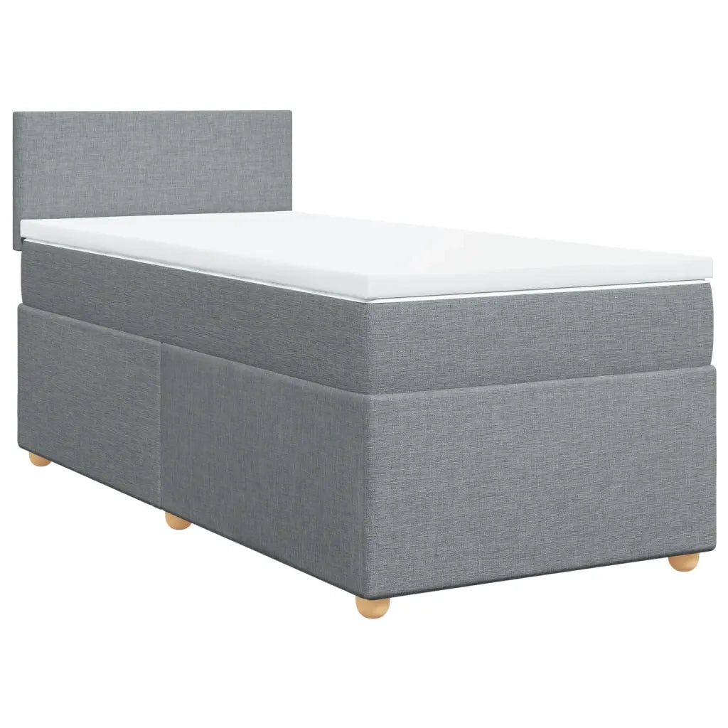 Giroletto a Molle con Materasso Grigio Chiaro 90x200 cm Tessuto