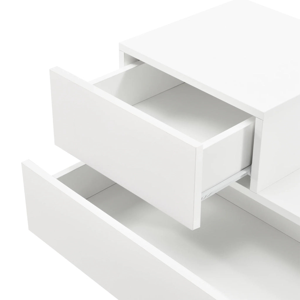 Elegante comodino versatile mobile contenitore elegante cassettiera piccolo cassetto sul lato sinistro portata del cassetto 8 kg pannello di particelle rivestito in melamina 38 x 70 x 35 cm bianco opaco 03_0006252