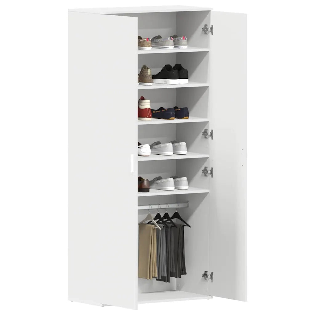Mobile per scarpe-Scarpiera Bianco 80 x 39 x 178 cm Legno multistrato