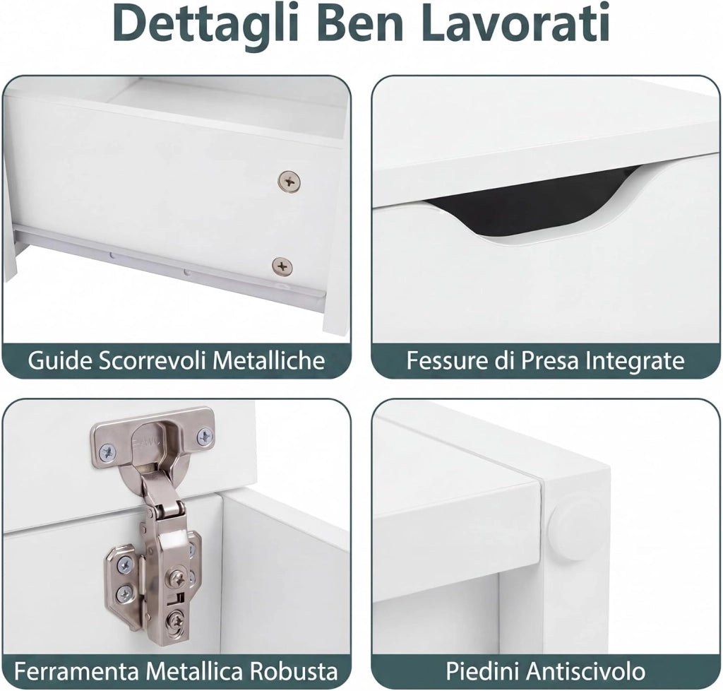 Tavolino da Caffè Sollevabile, Tavolini Salotto Moderno con 4 Sgabelli Ripiegabili, Vano Nascosto, 1 Cassetto, Carico 75 KG, Tavolo per Salotto, Ufficio, 100 X 100 X 62 CM (Bianco)