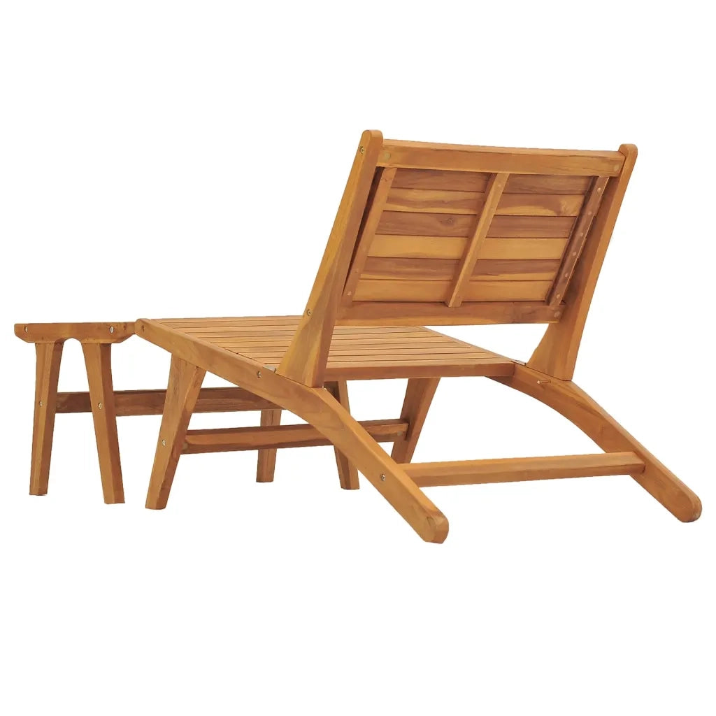 Sedia da Giardino | Sedie da Esterno con Poggiapiedi in Legno Massello di Teak