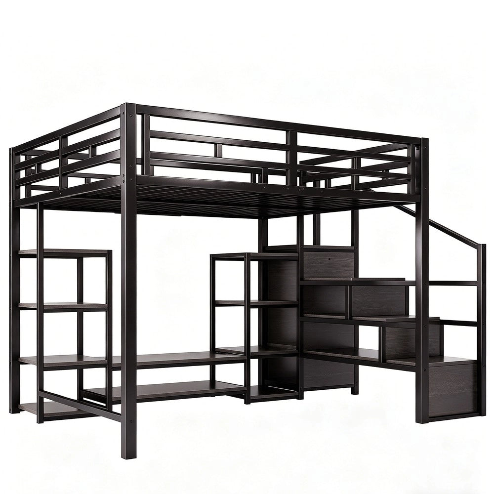 Letto a castello 140x200 - Zephmum - con TV-St?nder, presa di corrente, scala di sicurezza