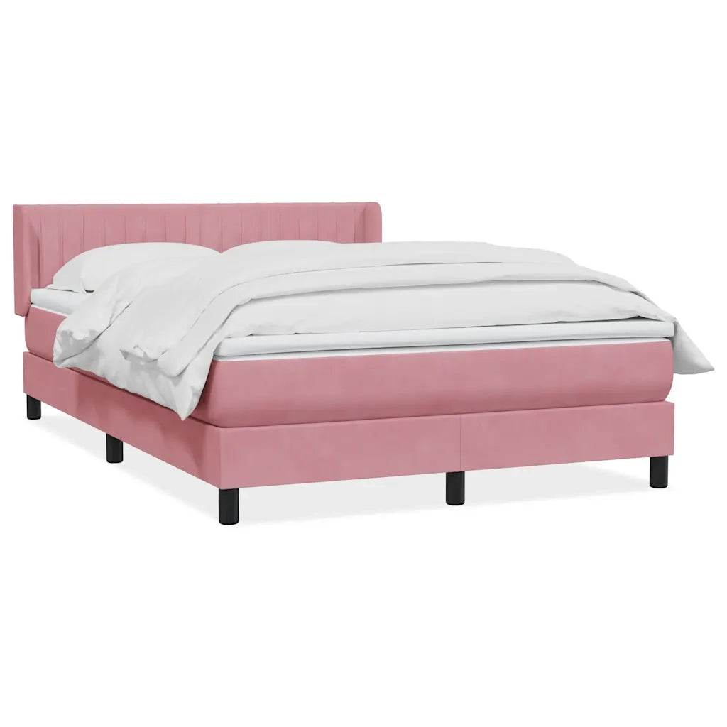 Giroletto a Molle con Materasso Rosa 140x210 cm in Velluto