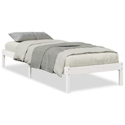 Letto singolo | Letto per adulti | Letto Extra Lungo senza Materasso Bianco 100x210 cm in Pino