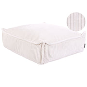 Cuscino da terra Beige Chiaro 55 x 55 x 20 cm Quadrato Tessuto Velluto Struttura a coste Pouf da seduta