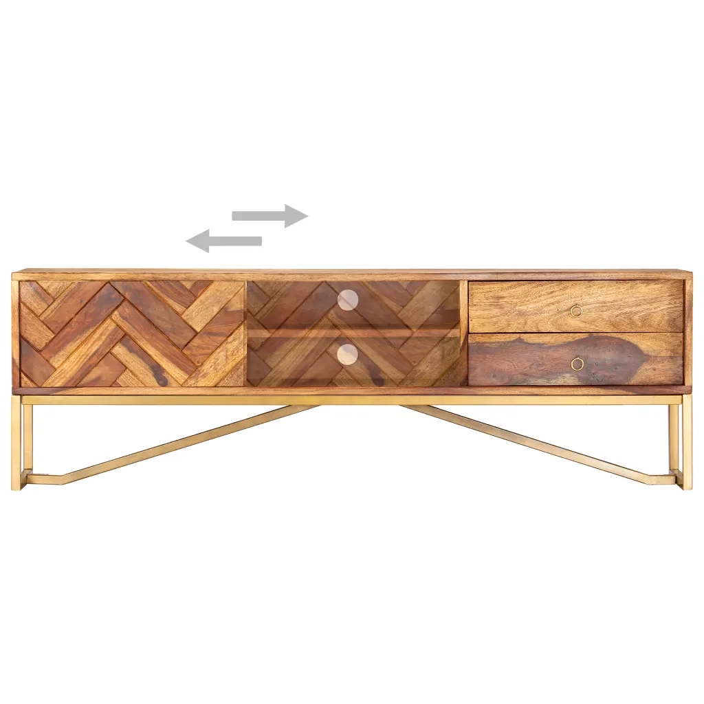 Mobile Porta TV 140x30x45 cm in Legno Massello di Acacia 247998