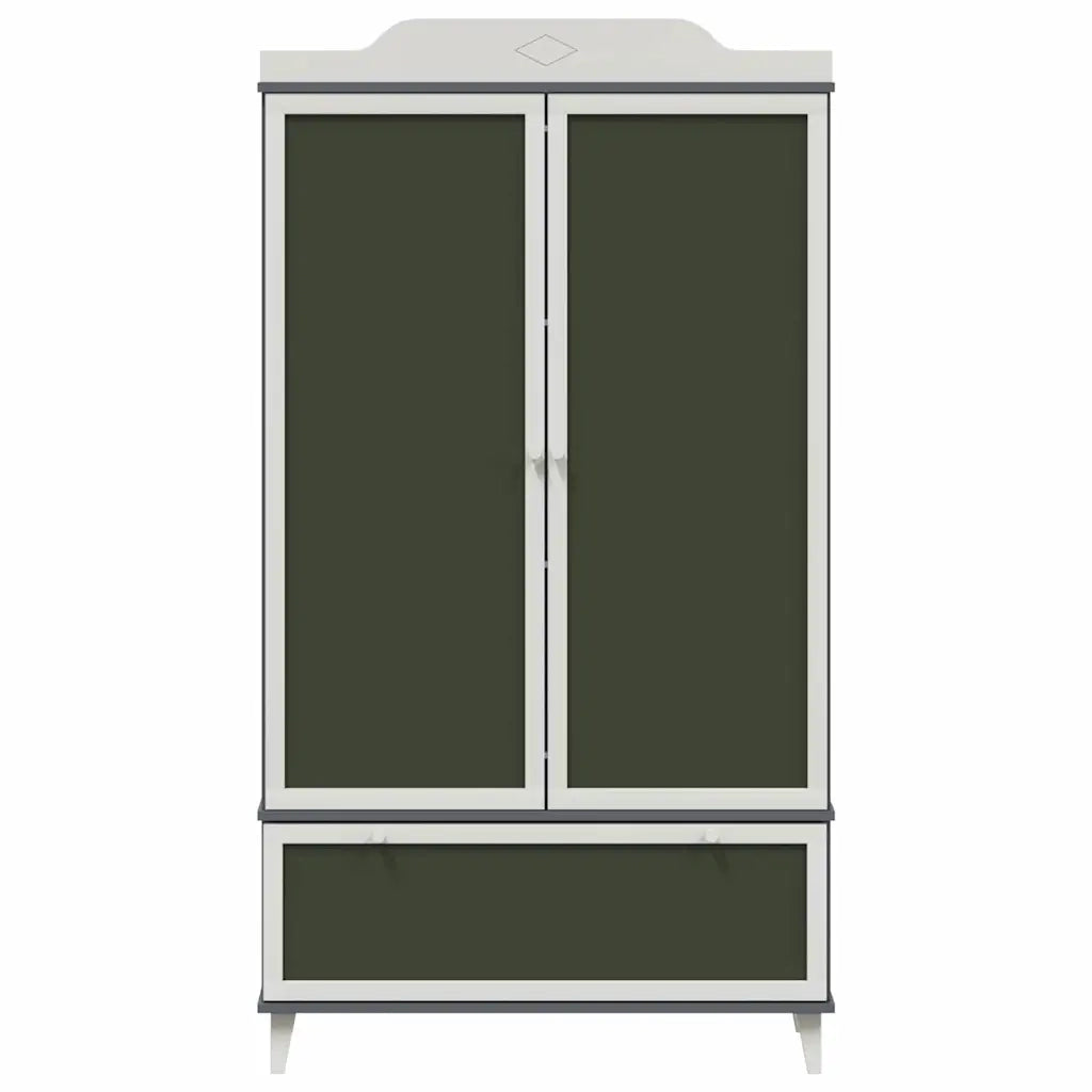 vidaXL Armadio con Lavagna con porta Grigio e bianco Legno multistrato