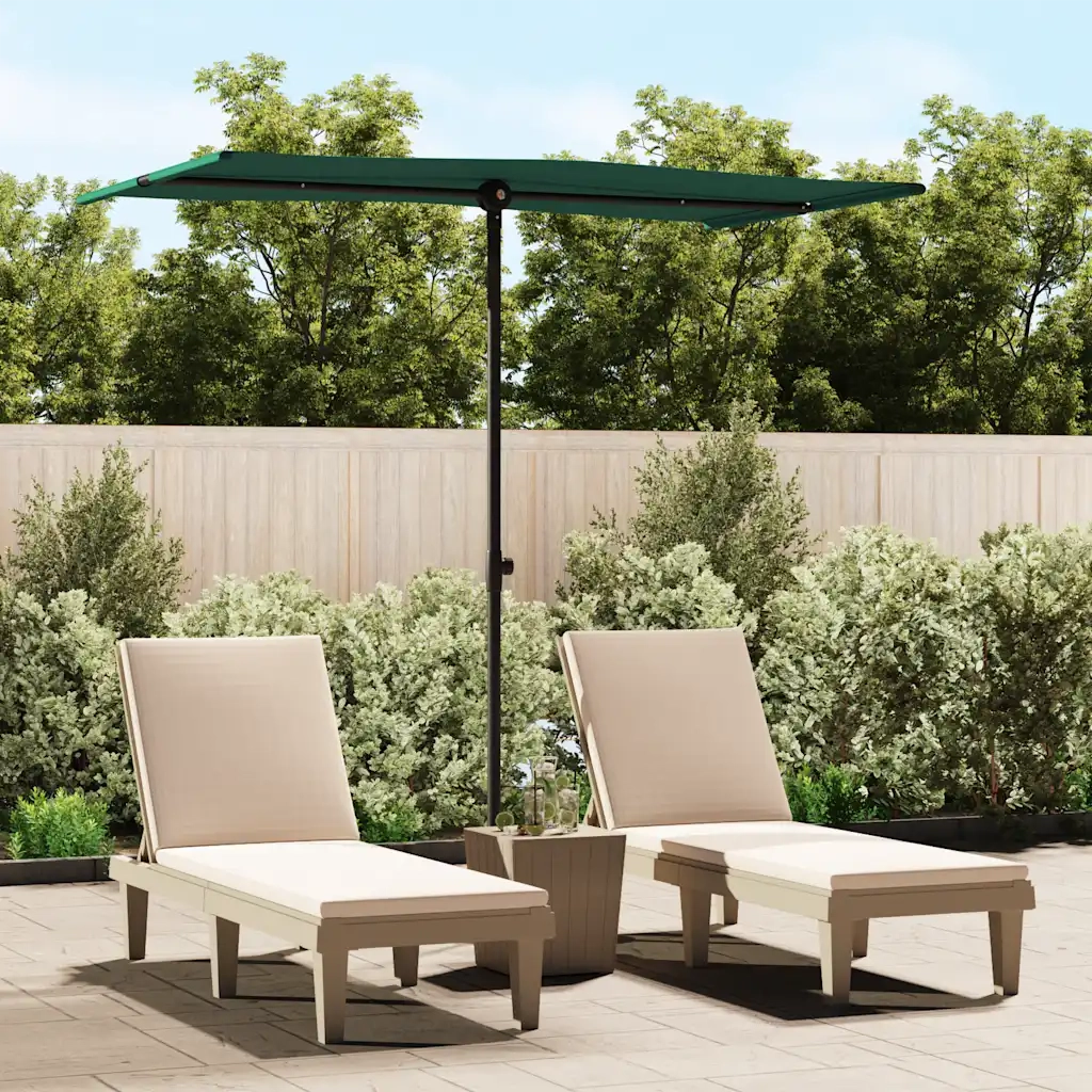 Ombrello | Parasolne da Esterni con Palo in Alluminio 180x110cm Verde