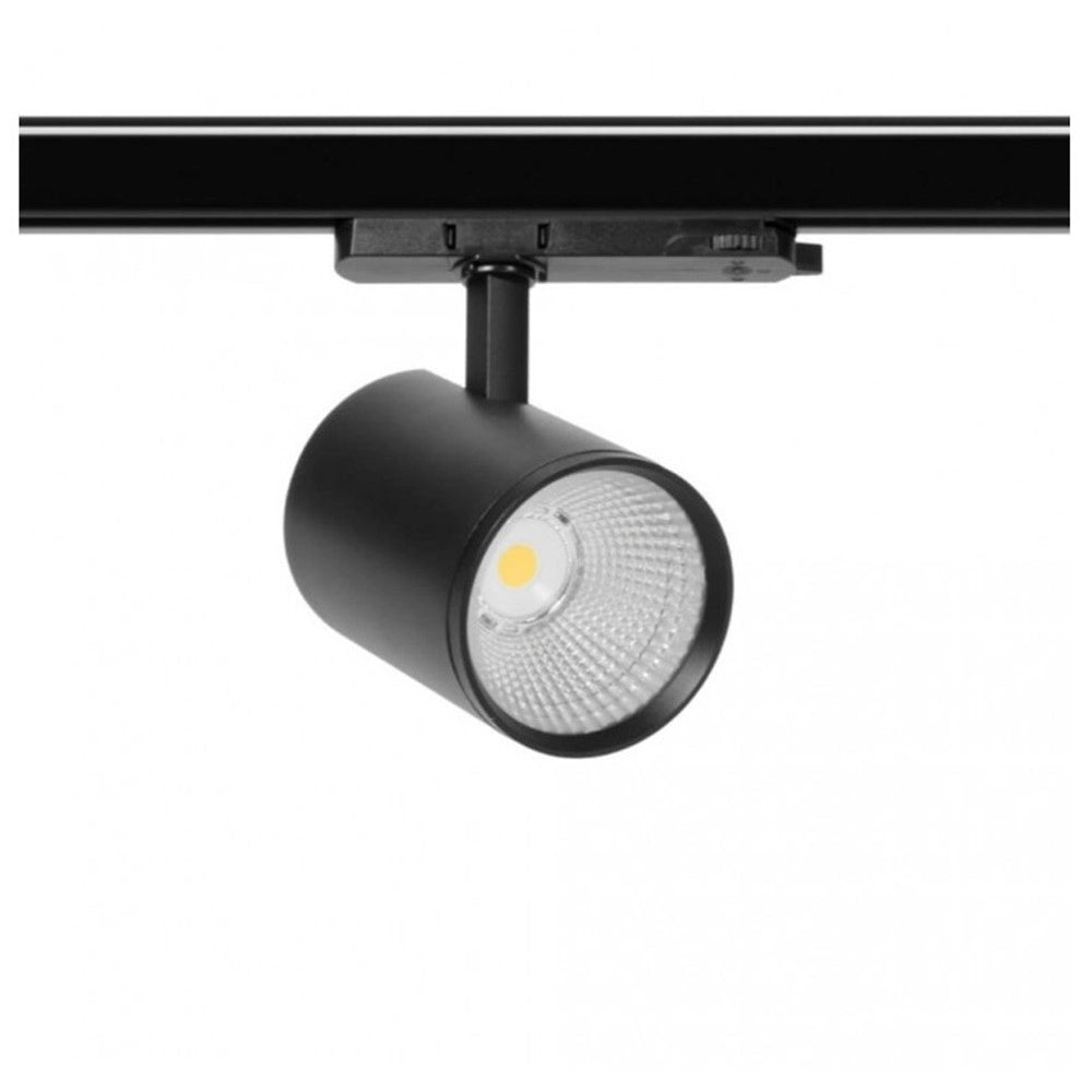 Trade Shop - Faretto Led Per Binario Trifase 30w Lampada Orientabile Luce Naturale Calda Ip20 Gd19c20 - Nero-bianco Caldo      -