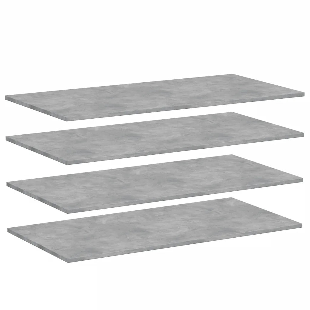 Ripiani Libreria 4pz Grigio Cemento 100x50x1,5cm Multistrato 805422