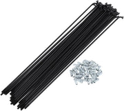 Spaken per bicicletta 12G 257mm - Koolstofstaal - Nero - Set di raggi - Aggiornamento per durata