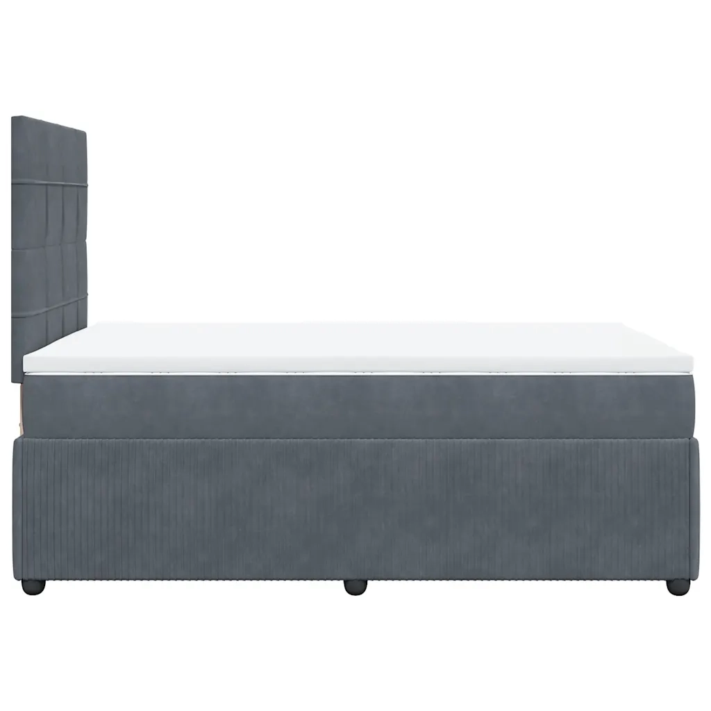 Giroletto a Molle con Materasso Grigio Scuro 120x200 cm Velluto