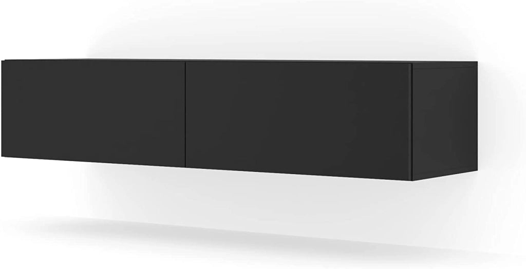 MOBILE TV PORTA TV STAND TV SOGGIORNO BINGO 140x40x30cm NERO OPACO