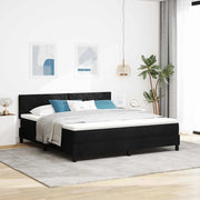 Letto a molle con materasso Nero 180 x 200 cm Tessuto 3342305