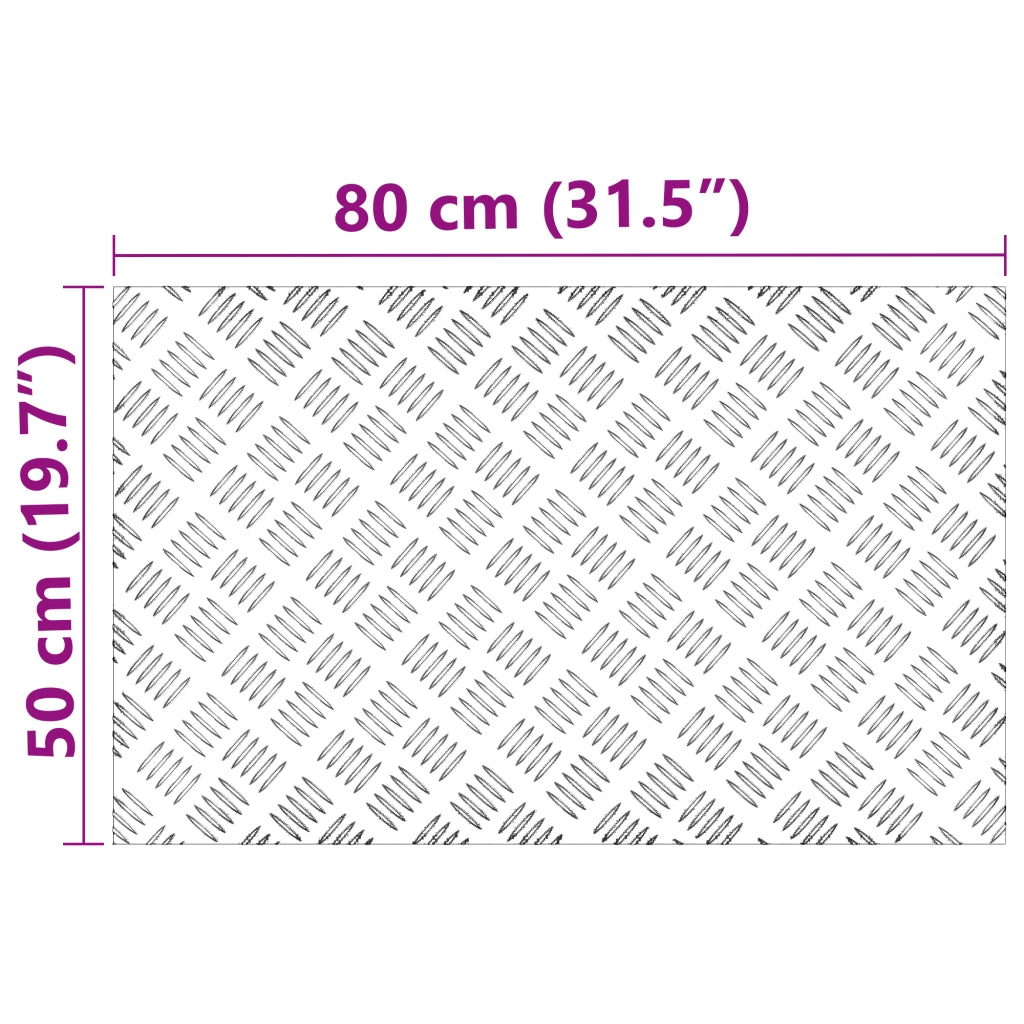 Lastre in Alluminio a Motivo a Scacchi - 4 pezzi Antiscivolo 80x50 cm